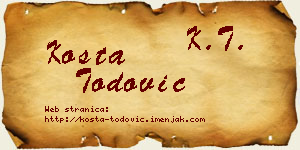 Kosta Todović vizit kartica